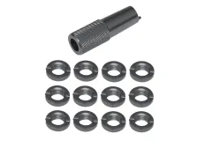 Schaltermuttern Set aus Aluminium mit Werkzeug in titan