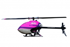 OMPHobby M1 Heli in violett, integrierter S-FHSS Empfänger, Anschluss für S-BUS und DSMX, BNF