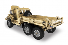 CaDA Klemmbausteine - Militärlastwagen RC Set RTR mit Fernsteuerung und Antriebsset 545 Teile