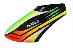 Microheli Fiberglas Haube aus CARBON im Speedy Scratch Design für Blade Nano S2 und Nano S3