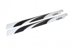 Lynx Carbon Hauptrotorblätter weiß/schwarz 695mm