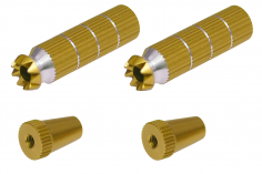Steuerknüppelendstück / Gimbal Stick End / Typ B in gold mit M3 Gewinde 2 Stück