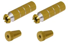 Steuerknüppelendstück / Gimbal Stick End / Typ B in gold mit M3 Gewinde 2Stück