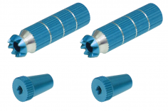 Steuerknüppelendstück / Gimbal Stick End / Typ B in hell blau mit M3 Gewinde 2 Stück