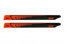 1st Hauptrotorblätter aus CFK 690mm in neon Orange