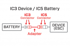Spektrum Adapterkabel IC5 Buchse auf IC3 Stecker