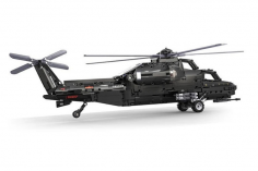 CaDA Klemmbausteine Hubschrauber WZ-10 Standmodell mit Antriebsset für Propellerrotation - 989 Teile