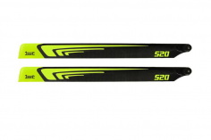 1st Hauptrotorblätter aus CFK 520mm in neon Gelb