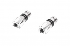 Steuerknüppelendstück / Gimbal Stick End / Typ D in silber mit M4 Gewinde 2Stück 