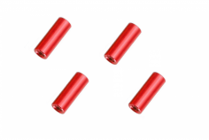 Abstandshalter / Spacer / Standoff M3 Aluminium eloxiert glatt in rot 4Stück 20mm