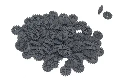 KBW Klemmbausteine Technik Zahnrad mit 16 Zähnen in dunkel grau 100Stück