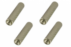 Abstandshalter / Spacer / Standoff M3 Aluminium eloxiert gerändelt in titan 4Stück 50mm