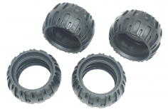 KBW Klemmbausteine Technik Reifen Set in schwarz 43x26mm 4 Stück