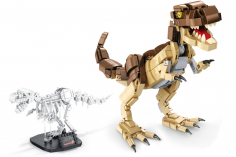 Panlos Klemmbausteine Dinosaurier Set T-Rex inkl. Skelett auf Ständer - 906 Teile