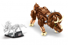 Panlos Klemmbausteine Dinosaurier Set Triceratops inkl. Skelett auf Ständer - 795 Teile