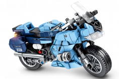 Sembo Klemmbausteine Motorrad auf Ständer in blau - 321 Teile