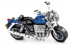 Sembo Klemmbausteine Motorrad auf Ständer in blau-schwarz - 317 Teiel