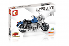 Sembo Klemmbausteine Motorrad auf Ständer in blau-schwarz - 317 Teile