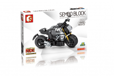 Sembo Klemmbausteine Motorrad auf Ständer in schwarz - 304 Teile