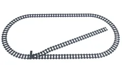 STS Klemmbausteine Eisenbahn Schienenkreis L - Oval mit Abstellgleis Im Karton - 33 Teile