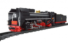 MouldKing Klemmbausteine Dampflokomotive mit Fernsteuerung und Schienenkreis - 1552 Teile