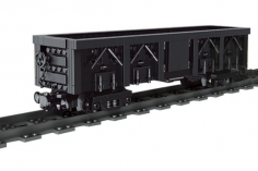MouldKing Klemmbausteine Wagon für Dampflokomotive inklusive 8 geraden Schienen - 608 Teile