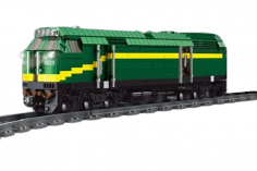 MouldKing Klemmbausteine NJ2 Diesel Lokomotive mit Fernsteuerung und Schienenkreis - 2086  Teile