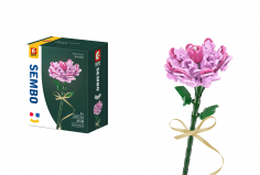 Sembo Klemmbausteine Blumen - Nelke in Rosa - 99 Teile