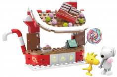 Linoos Klemmbausteine Peanuts Süßigkeiten Stand mit Snoopy und Woodstock - 145 Teile