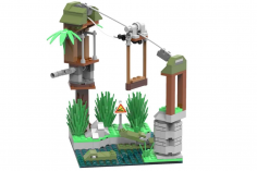 Linoos Klemmbausteine Peanuts Seilrutsche mit Snoopy und Linus - 211 Teile