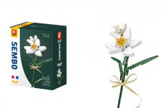 Sembo Klemmbausteine Blumen - Narzisse in Weiß - 120 Teile