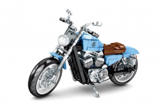 Sembo Klemmbausteine Motorrad blau Pullback - 729 Teile