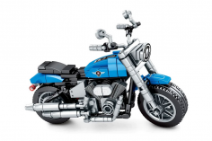 Sembo Klemmbausteine Motorrad blau - 257 Teile 