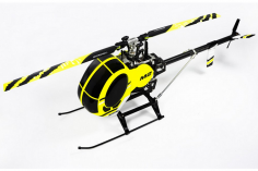 Microheli Scale Rumpf Set Hughes 300 in gelb für OMPHobby M2 V2, EXP und M2 EVO 