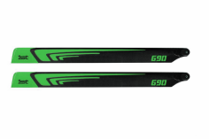 1st Hauptrotorblätter aus CFK 690mm in neon Grün