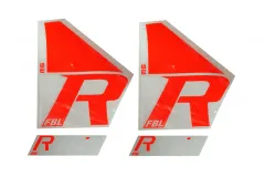 MS COMPOSIT Aufkleber in neon rot für Blätter mit einer Tiefe von 43mm