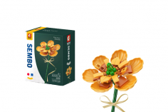 Sembo Klemmbausteine Blumen - Michelia Fuscata in Orange - 76 Teile