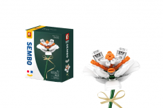 Sembo Klemmbausteine Blumen - Safran in Weiß - 101 Teile