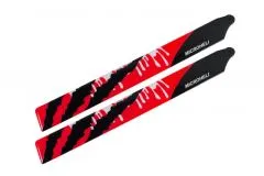 Microheli Kunststoff Hauptrotorblätter 180mm im rot/orangen Design für Blade Fusion 180, Smart