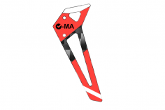 L-MA Precision Tuning Seitenleitwerk mit Stickern aus Carbon Faser in Rot für BLADE InFusion 180