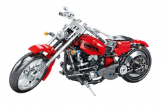 Sembo Klemmbausteine Motorrad groß in Rot - 782 Teile