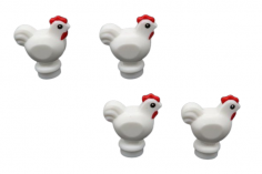 Klemmbausteine Huhn in weiß 4Stück