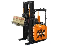 MouldKing Klemmbausteine orangener Regallift Gabelstapler mit RC Set - 1506 Teile