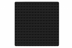 Wange Grundplatte schwarz 16x16 Noppen, ca. 13x13cm