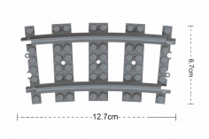 STS Klemmbausteine Eisenbahn Schiene Kurven/Gebogen RADIUS 72 im Karton - 32 Stück