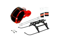 Microheli Scale Rumpf Set Hughes 300 in Rot für Blade Infusion 180