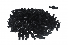 KBW Klemmbausteine Technik Pin Lang mit Pinloch in der Mitte in schwarz 100 Stück