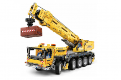 MouldKing Klemmbausteine Technik Autokran LKW gelb mit RC Set - 2590 Teile