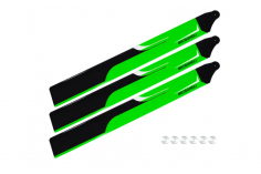 Microheli Kunststoff Hauptrotorblätter im grünen Design für OMP Hobby M2 EVO Tuning 3-Blatt Hauptrotorkopf Set