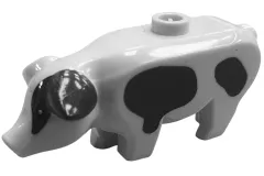 Klemmbausteine Tier Schwein gefleckt weiß